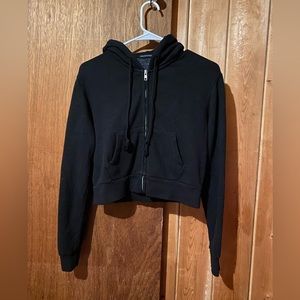 Brandy Melville cropped hooded zip up sweater